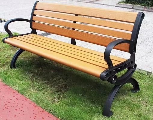 Пластмасса утюга металла общественного парка сада стула таблицы Суда WPC хранения на открытом воздухе современной гостиной длинная деревянная деревянная стальная